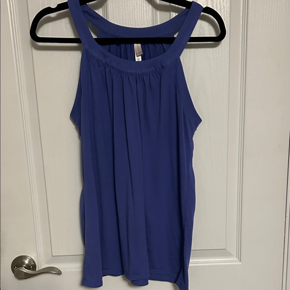 Xhilaration Royal Blue Sleeveless Gathered Neck Tank